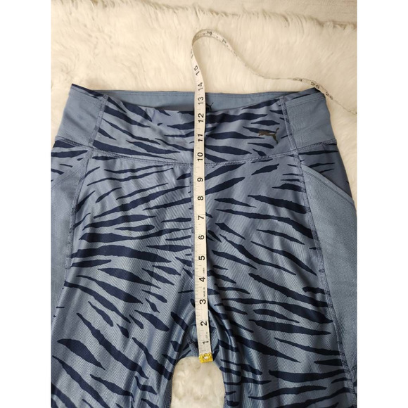 Puma Womens Train Favorite AOP Leggings Pants‎ Blue Zebra High Rise Pockets L - Picture 4 of 7